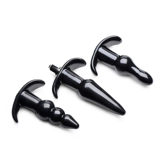 Frisky Thrill Trio Anal Plug Set in Black