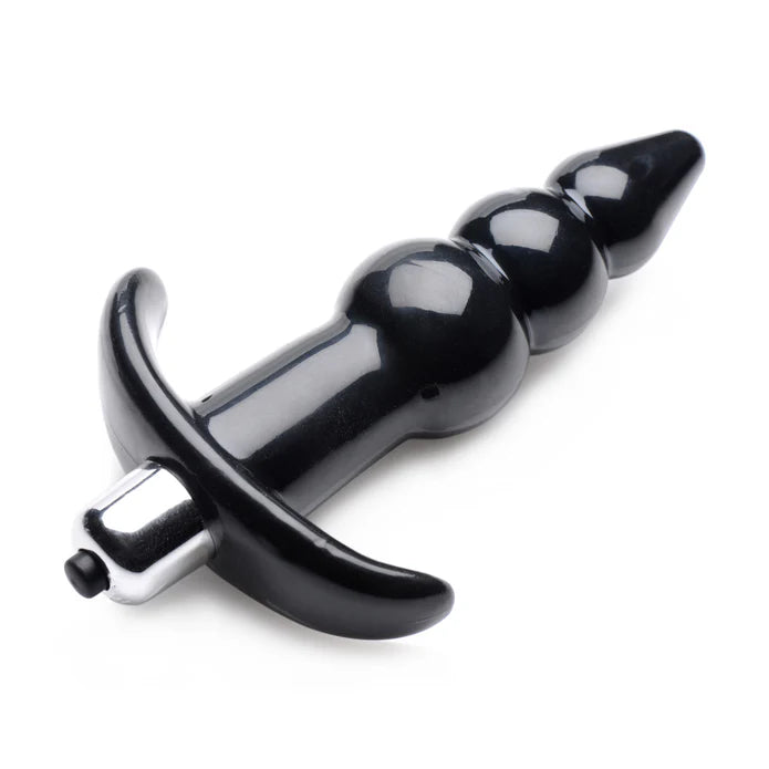 Frisky Ribbed Vibrating Butt Plug in Black