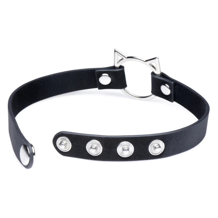 Kinky Kitty Ring Slim Choker Black
