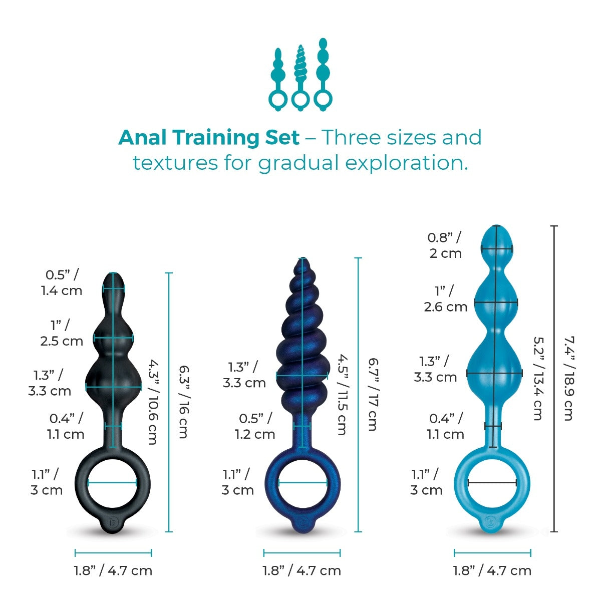 Butties Beaded Bundle 3-Piece Anal Plug Set