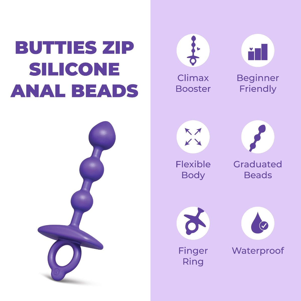 Butties Zip Silicone Anal Beads