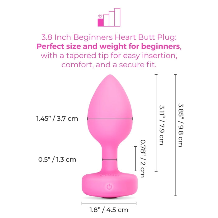 bVibe Vibrating Heart Plug Small-Medium