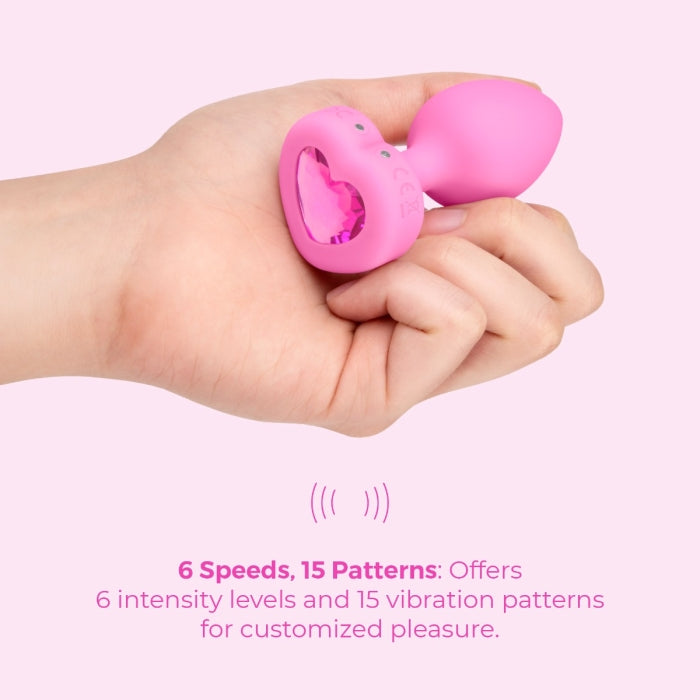 bVibe Vibrating Heart Plug Small-Medium