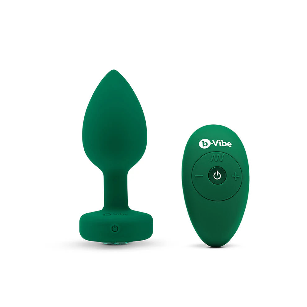 bVibe Vibrating Jewel Plug Medium-Large in Green