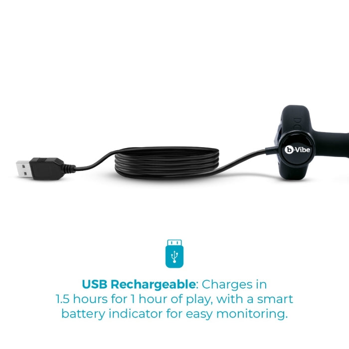 bVibe Vibrating Jewel Plug Medium-Large in Black