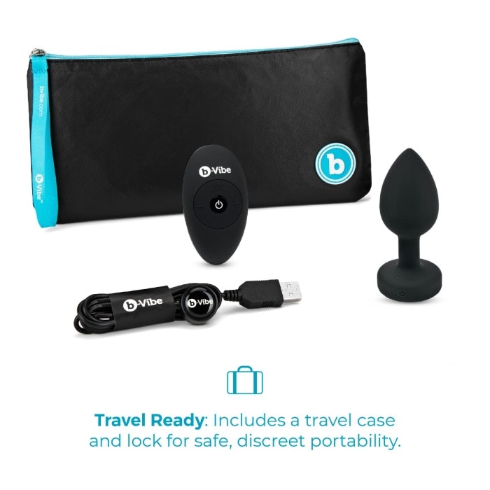 bVibe Vibrating Jewel Plug Medium-Large in Black