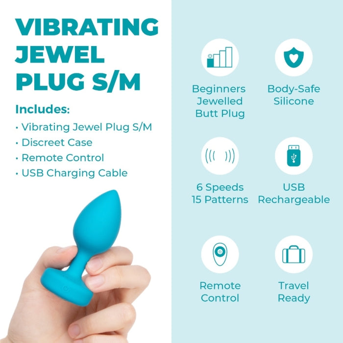 bVibe Vibrating Jewel Plug Small-Medium