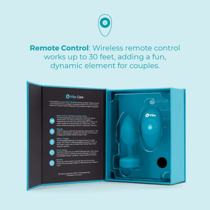 bVibe Vibrating Jewel Plug Small-Medium