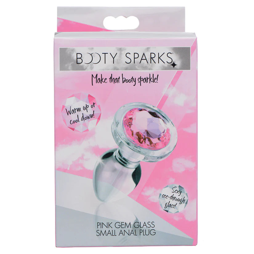 Booty Sparks Pink Gem Small Glass Anal Plug