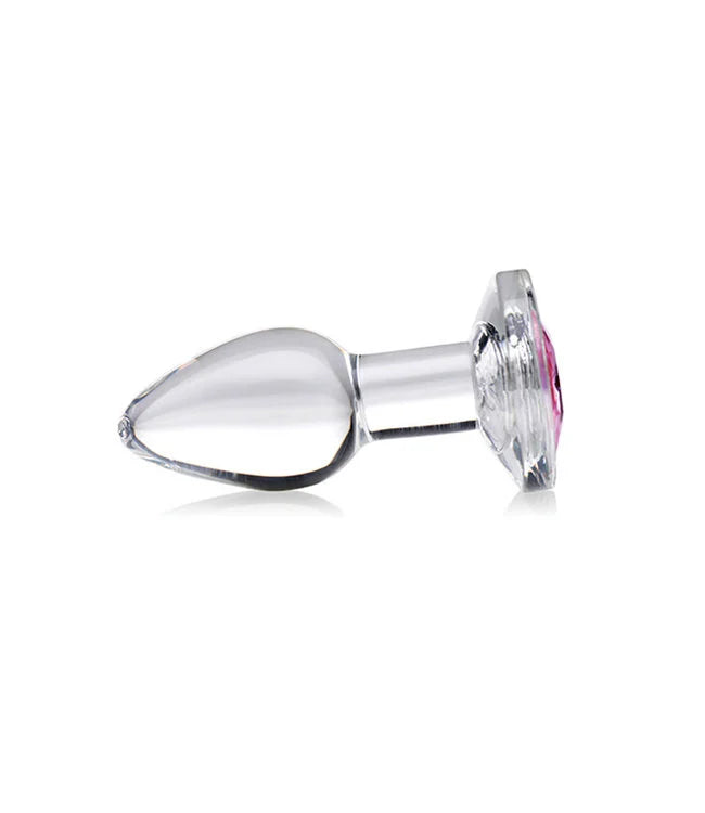 Booty Sparks Pink Gem Small Glass Anal Plug