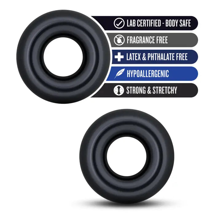 Stay Hard Oversized Donut Cock Rings in Black