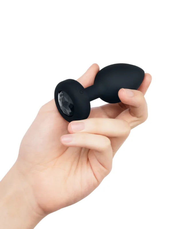 bVibe Vibrating Jewel Plug Medium-Large in Black