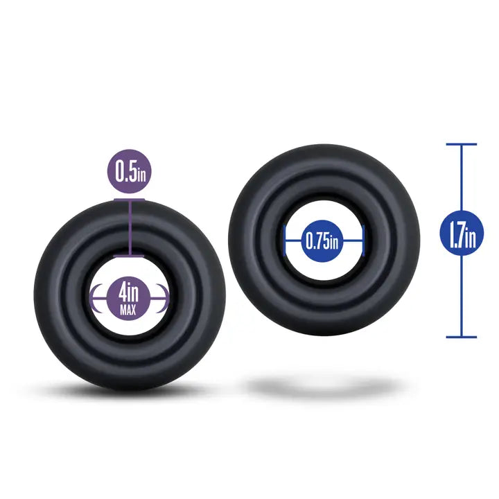 Stay Hard Oversized Donut Cock Rings in Black