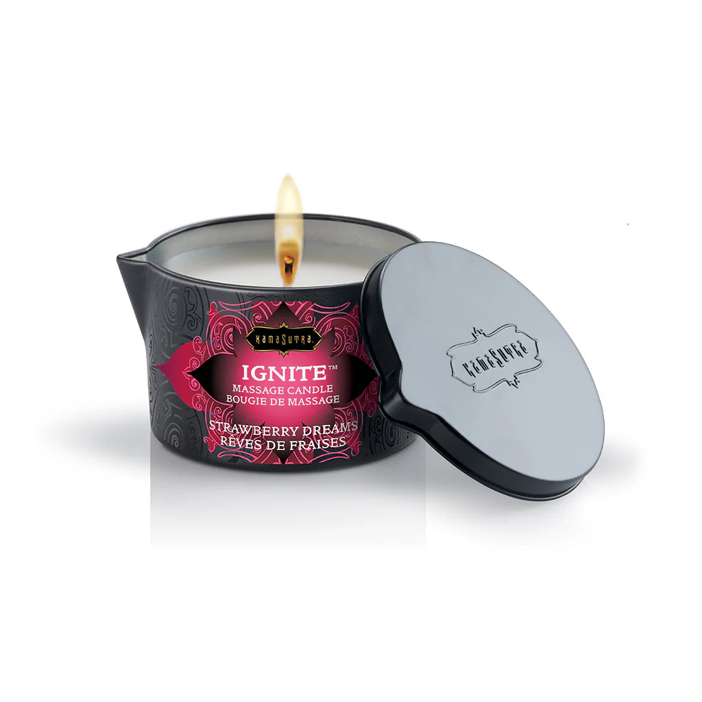 Kama Sutra Ignite Massage Candle Strawberry Dreams 6 oz