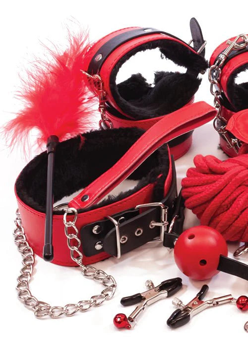 Intrigue Intermediate Bondage Kit Black/Red