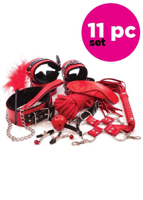 Intrigue Intermediate Bondage Kit Black/Red