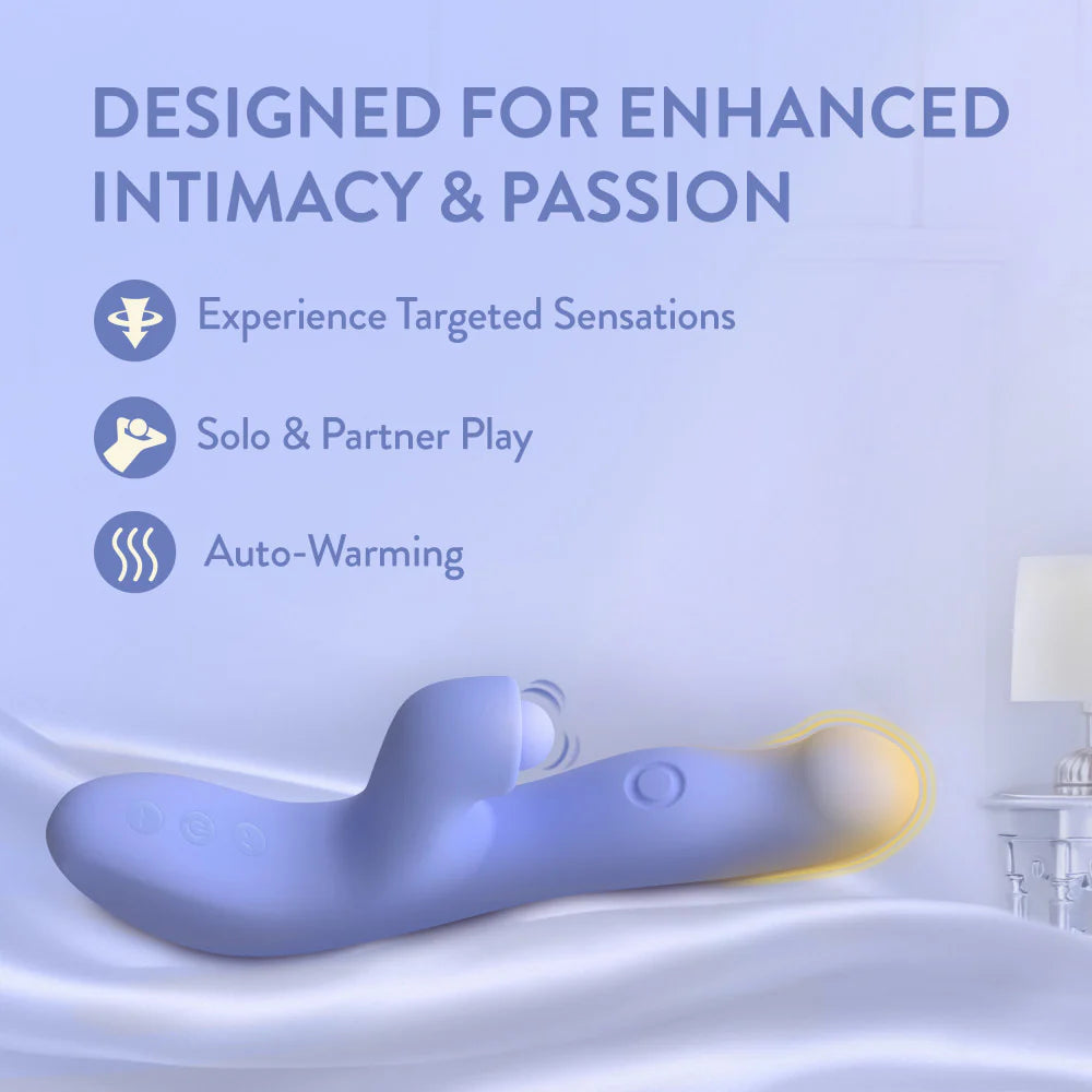 Simone Dual Stimulation Tapping Rabbit Vibrator With Auto Warming