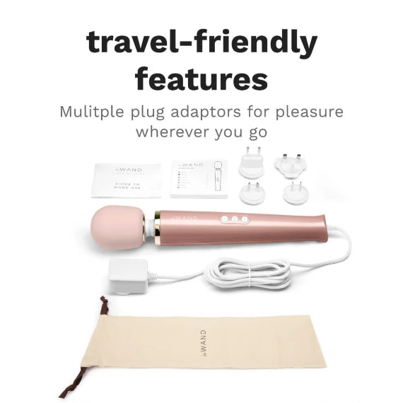 Le Wand Plug-In Vibrating Massager in Rose Gold