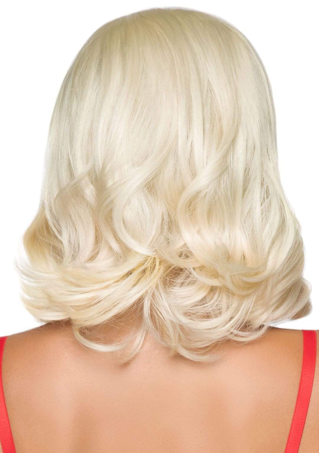 Wavy Blonde Bob Wig with Pink & Blue Highlights