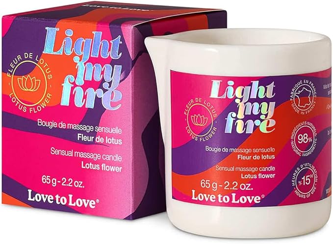 Light My Fire Plant-Based Massage Oil Candle in Lotus Flower