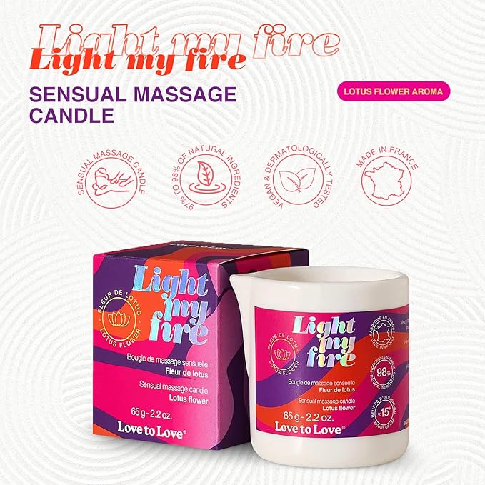 Light My Fire Plant-Based Massage Oil Candle in Lotus Flower