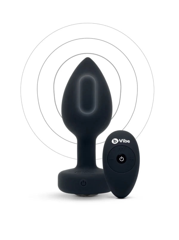 bVibe Vibrating Jewel Plug Medium-Large in Black