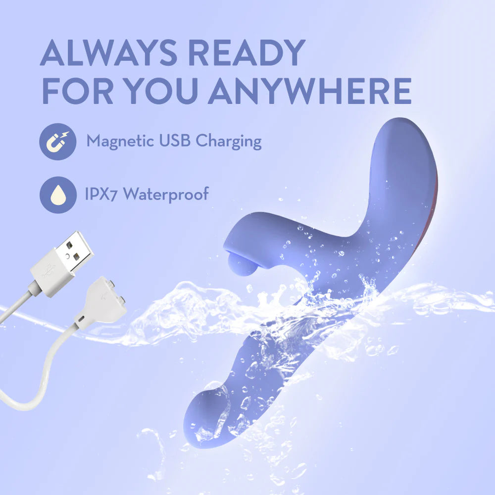 Simone Dual Stimulation Tapping Rabbit Vibrator With Auto Warming