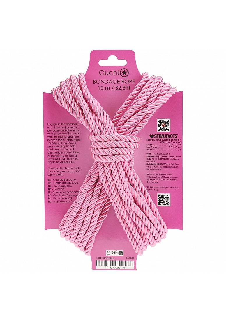 Ouch! Bondage Rope 10 Meter Nylon Pink