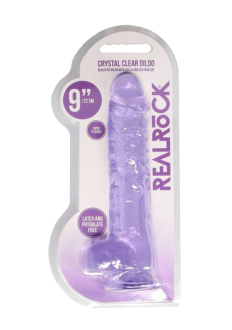 Realrock 9" Dildo with Balls in Purple