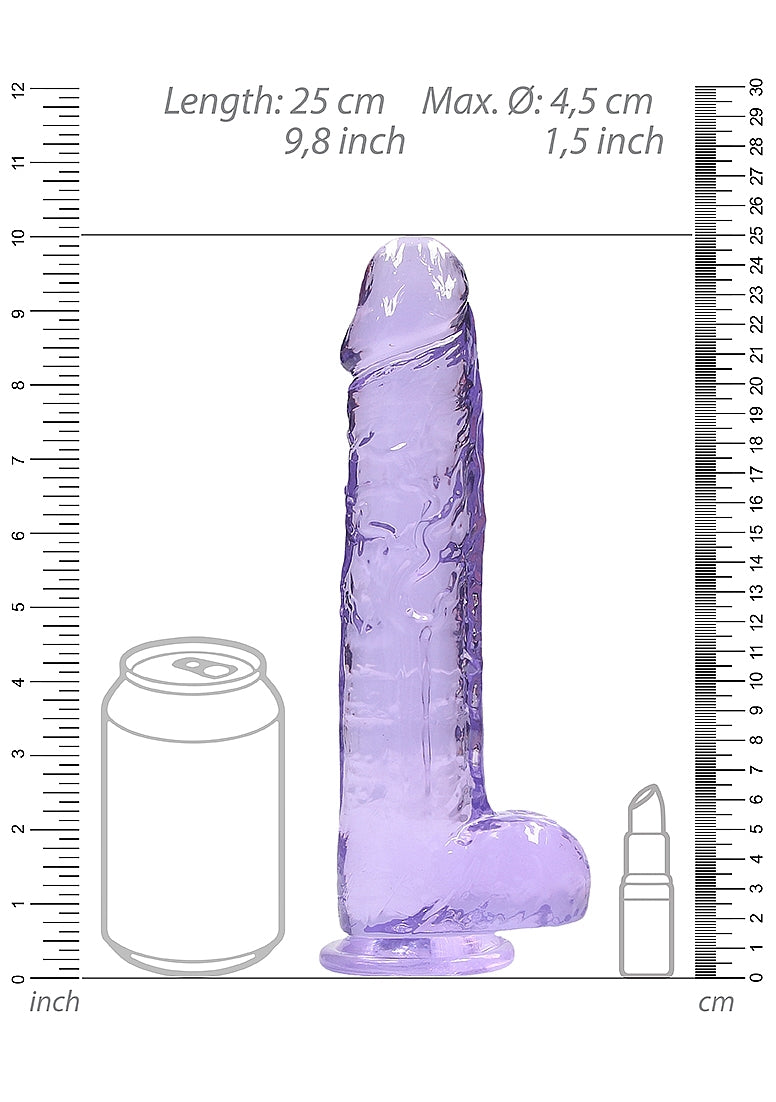 Realrock 9" Dildo with Balls in Purple