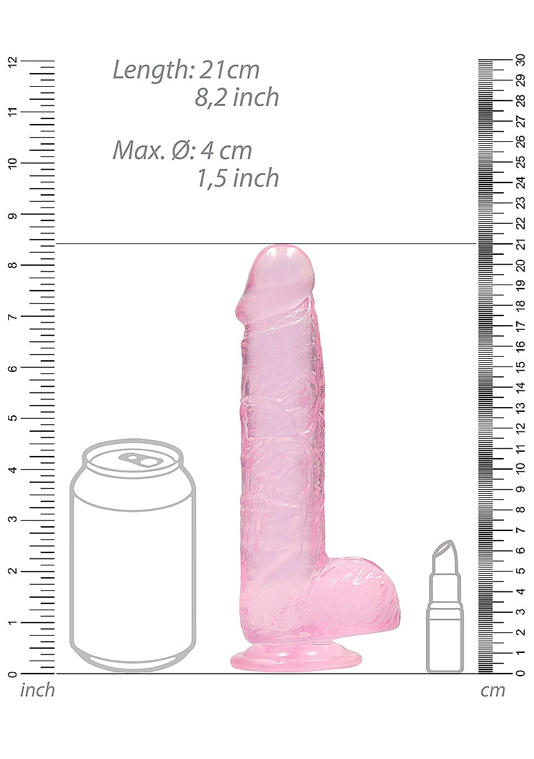 Realrock 8" Dildo with Balls in Pink