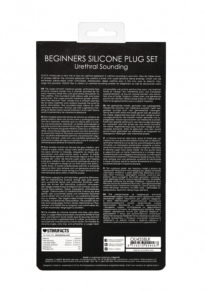 Silicone Plug Set Beginners Urethral Sounding