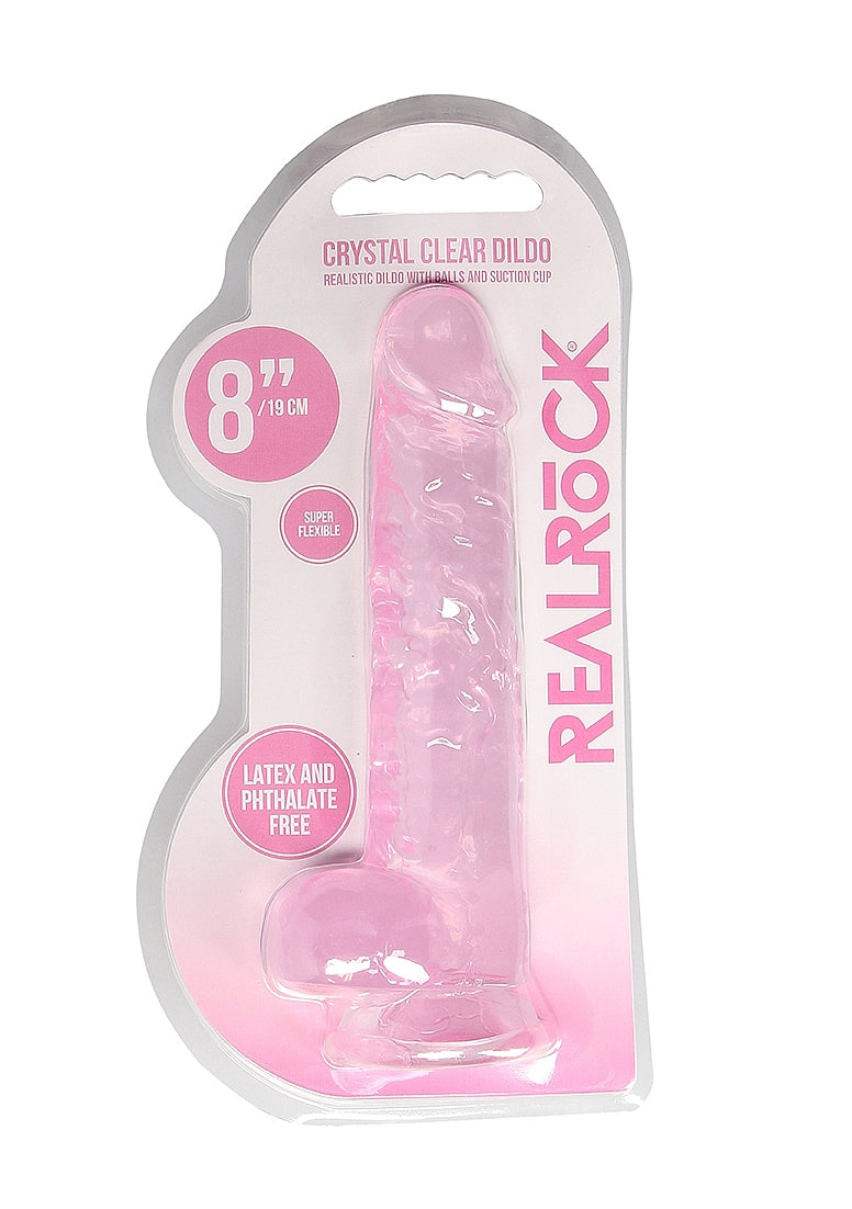 Realrock 8" Dildo with Balls in Pink