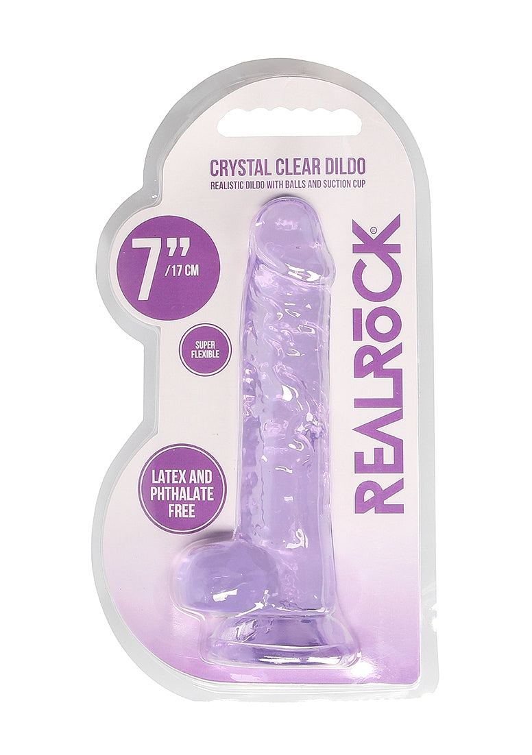 Realrock 7" Dildo with Balls in Purple