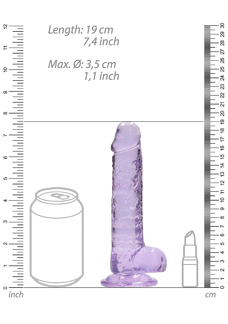 Realrock 7" Dildo with Balls in Purple