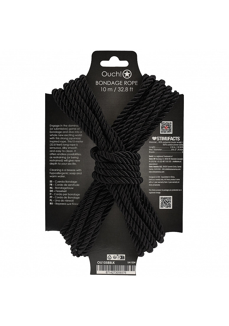 Ouch! Bondage Rope 10 Meter Nylon Black
