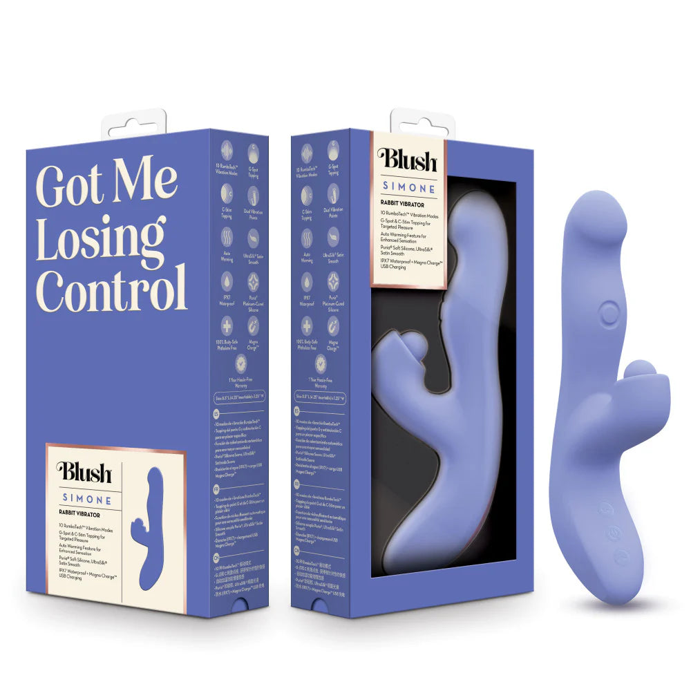 Simone Dual Stimulation Tapping Rabbit Vibrator With Auto Warming