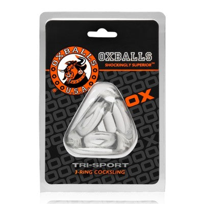 Tri-Sport 3-Ring Cock & Ball Sling Clear