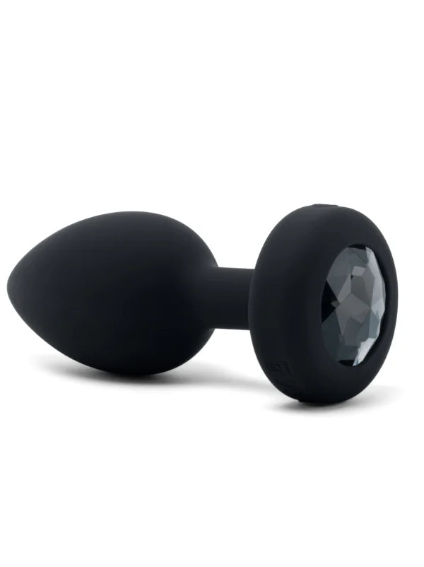 bVibe Vibrating Jewel Plug Medium-Large in Black