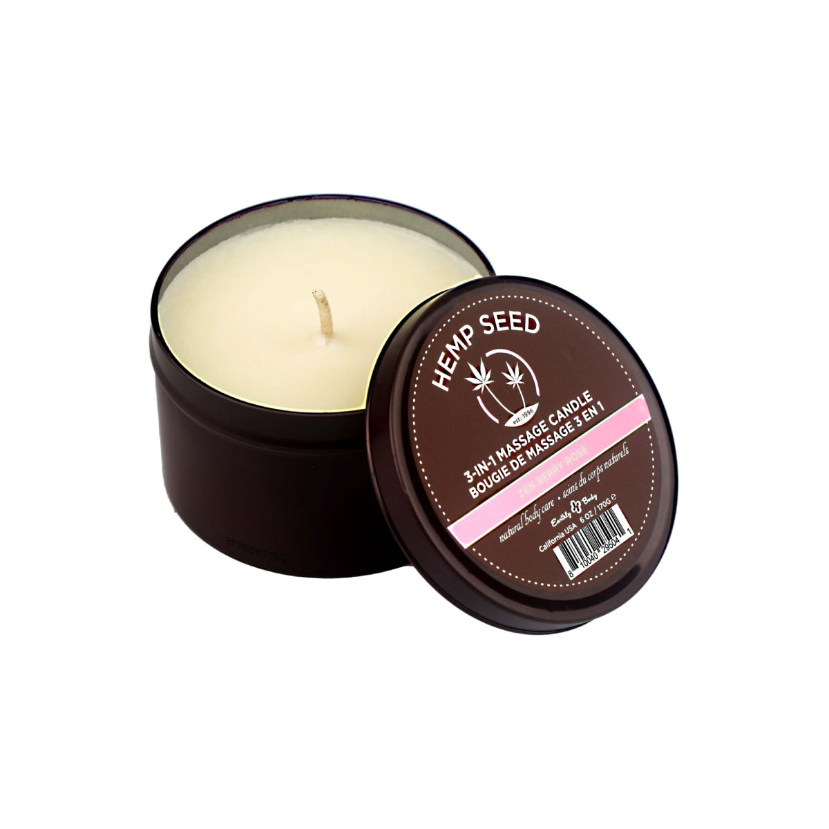 Hemp Seed 3-in-1 Massage Candle in Zen Berry Rose